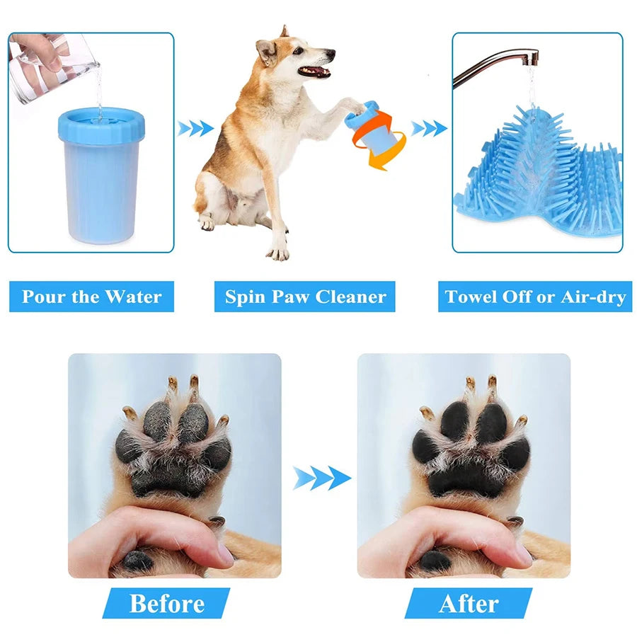 Pet Paw Cleaning Cup – Soft Silicone Brush Washer for Dogs & Cats (S/L/XL)