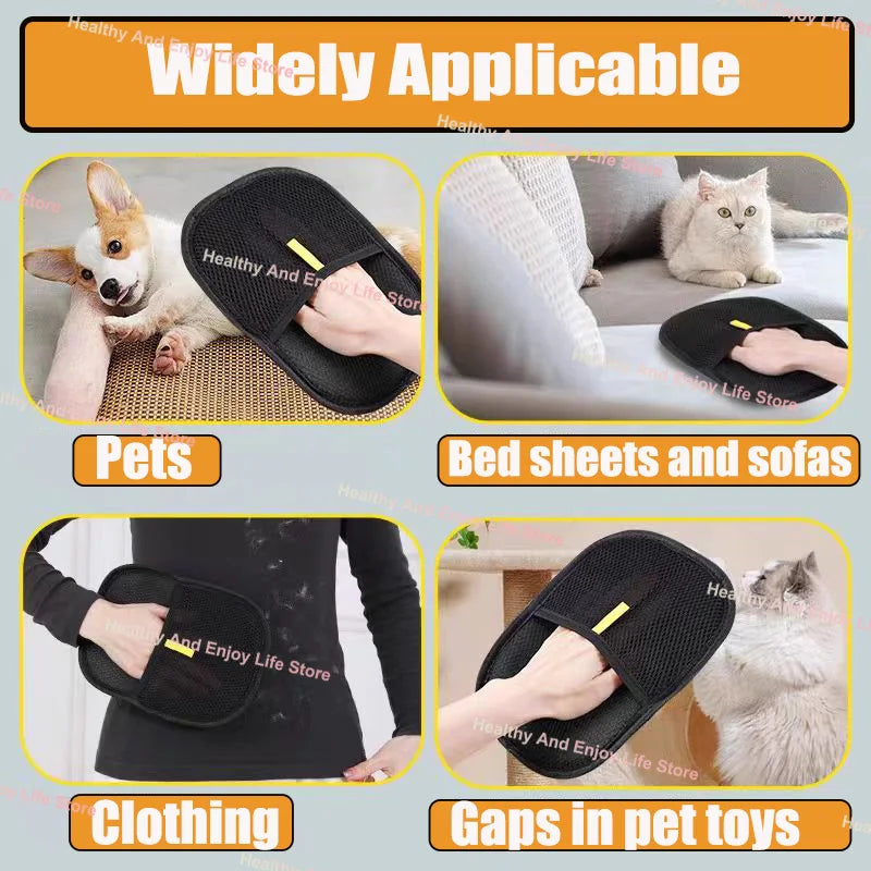 Pet Hair Removal & Grooming Gloves – Multi-Functional Cleaning & Deshedding Tool